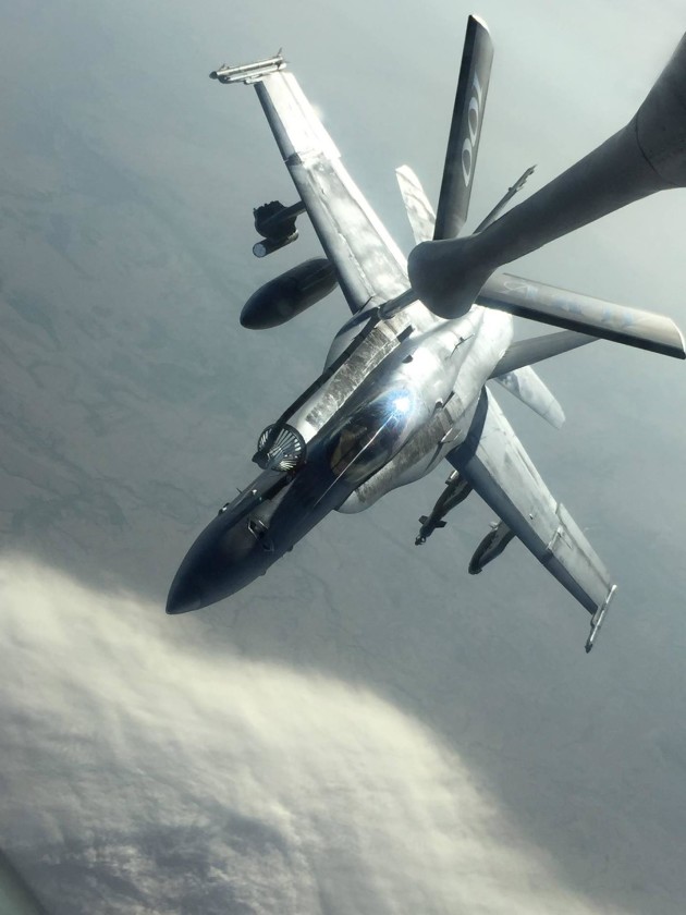 Author refueling. Notice the hose has no room for error if the receiver descends.