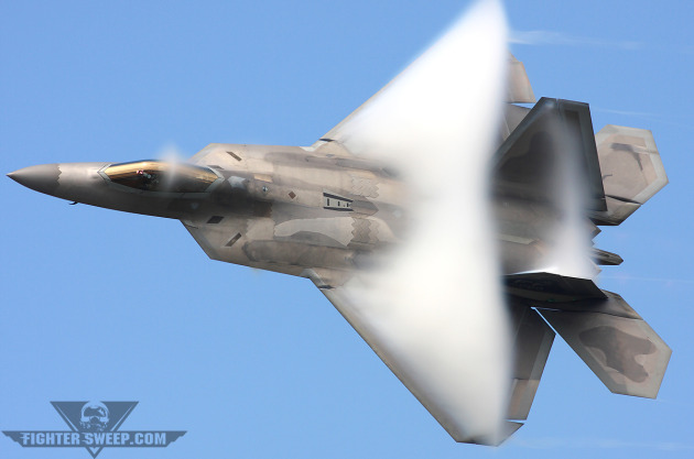 Major Henry "Schadow" Schantz" performs the "Dedication Pass" during his F-22 Raptor Demonstration, a maneuver placing him consistently under the pressure of more than 9 Gs.