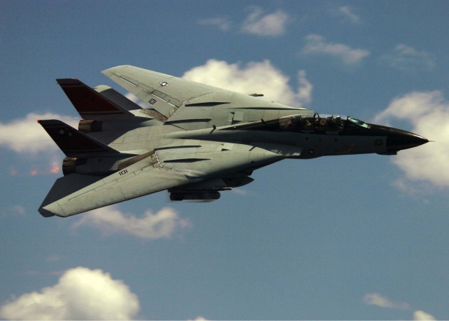 An F-14D Tomcat assigned to the "Tomcatters" of Fighter Squadron Three One (VF-31), performs a fly by past the Nimitz-class aircraft carrier USS Dwight D. Eisenhower (CVN 69). For the past 30 years, the F-14 Tomcat has assured U.S. air superiority, playing a key role in ensuring victory and preserving peace around the world. The F-14 Tomcat will be removed from service and officially stricken from the inventory in September 2006. U.S. Navy photo by Photographer's Mate 3rd Class Christopher B. Long (RELEASED)