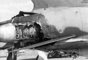 F-105 with SAM damage (Wikipedia)