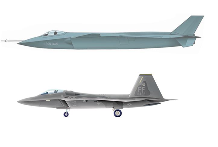 J-20 and F-22 length comparison.