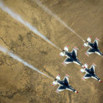Picture of the Day: Air Force’s Thunderbirds Perform a Diamond Roll Over the Nevada Desert